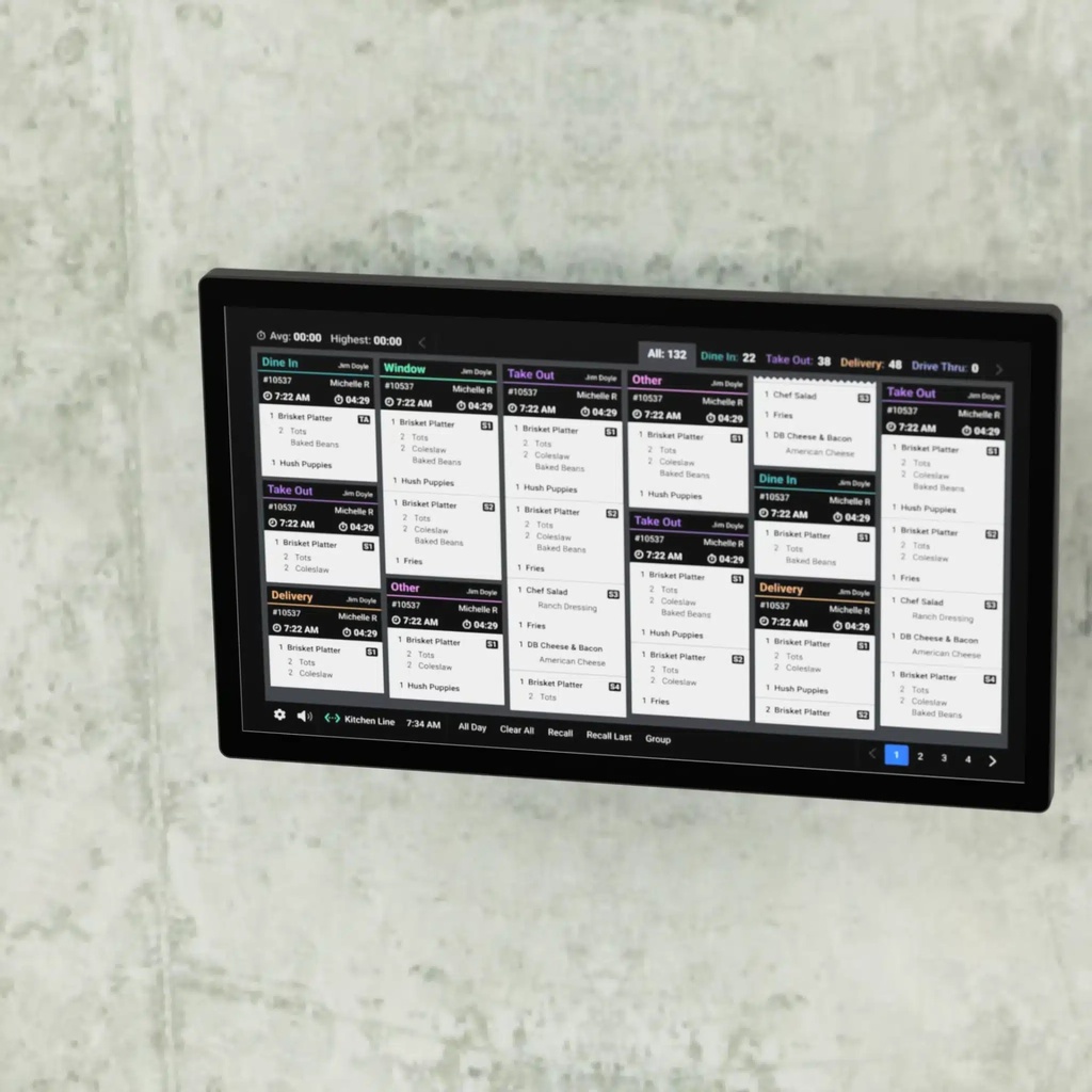 [215A+WALL50] Écran de cuisine KDS 21,5" Android + fixation murale